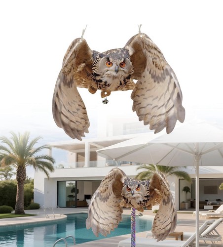 Owl hanging bird - owl, deterrent