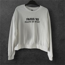 H&M White & Black Paris Logo Sweater Size L