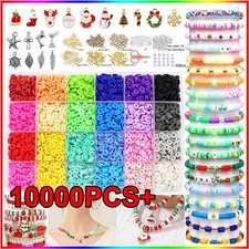 10000+ Christmas Clay Beads for Bracelet Making Kit Clay Flat Polymer Beads gift