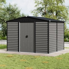 8x7, 10x8, 12x8 Garden Storage House with Double Sliding Door & Free Foundation