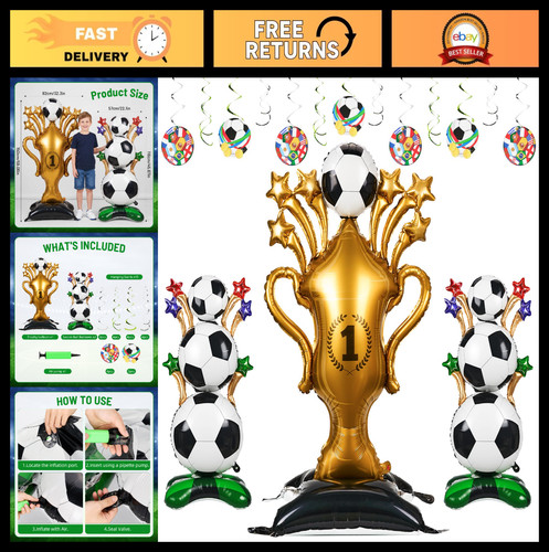 5pcs soccer party - soccer, decorations