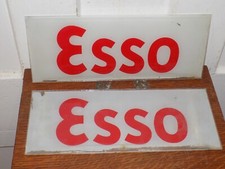 Vintage ESSO Pair of Gas Station Pump Glass
