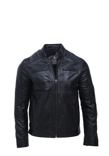 Men retro black leather - men's,