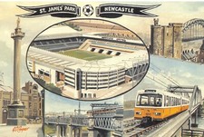 FOOTBALL GROUNDS & CLUBS NEWCASTLE POSTCARD CONTINENTAL SIZE UNUSED MINT