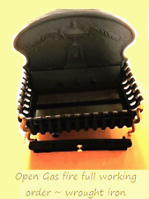 Cast Iron open Gas Fire basket Cast iron detail  in gold