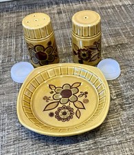 Royal Worcester Palissy Sierra Butter Preserve Dish, Salt And Pepper Pots