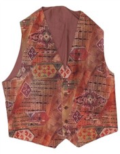 C&A Mens Corduroy Waistcoat Large Multicoloured Geometric Acetate MP12