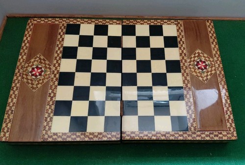 Superb inlaid folding - superb, chess