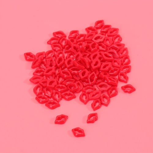 100pcs reusable red - red, lips