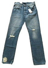 Levis 501 XX Big E Selvedge  blue denim distressed jeans W 27 L 32