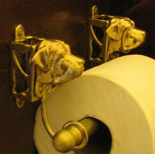 English mastiff bronze toilet - mastiff,