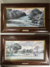 Pair Of Vintage Framed Golf Prints By Terry Harrison ‘Down In Four& Sunday Golf’