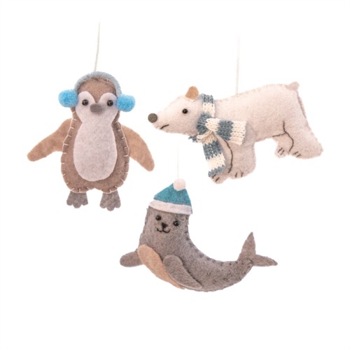Arctic animals flat felt - arctic,