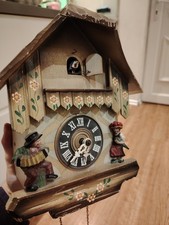 Vintage German Cuckoo clock Chalet musician incomplete parts missing Untested