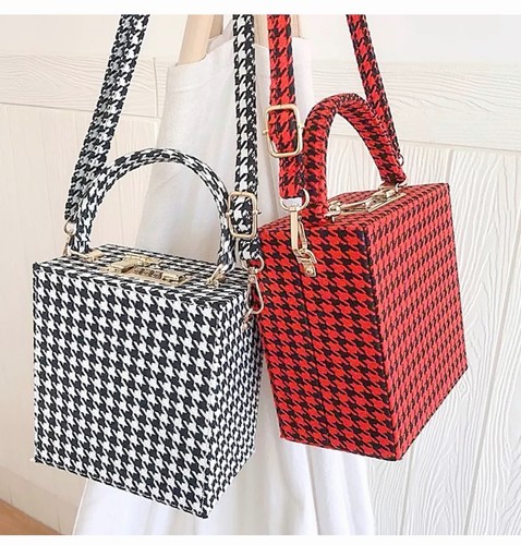 Women dogtooth print box - women's, bag