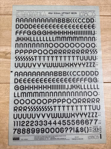 Letraset rub dry transfer - letraset,