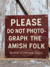 VINTAGE AMISH PORCELAIN SIGN