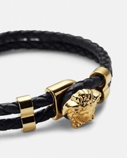 VERSACE MEDUSA BRAIDED LEATHER