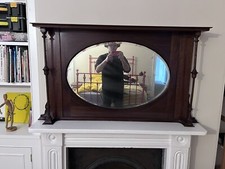 Antique Mahogany Victorian / Edwardian overmantle mirror