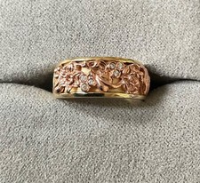 Clogau 9ct Queens Diamond Jubilee Limited Edition ring size J yellow & rose gold