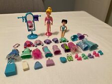 POLLY POCKET BUNDLE JOB LOT 2 FIGURES DOLL STAND MIRROR DRESSES BAGS SHOES ETC 