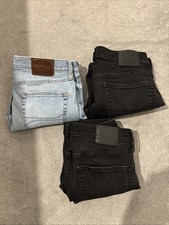 3x Hollister Men’s Extreme Skinny Stretch Jeans W34 L30 Black Light Blue Ripped