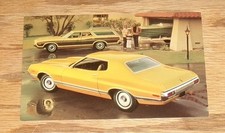 Original 1972 Ford Gran Torino 2-Door Hardtop & Squire Station Wagon Postcard 72
