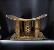 Old Ashanti Wood Carved Throne