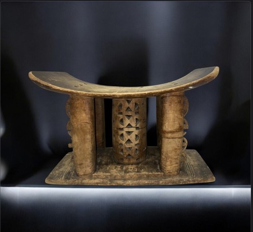 Old ashanti wood carved throne - old,