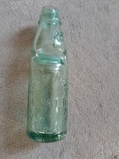Antique Bottle With Marble Chippenham Water Co Ltd. Green/Clear 8" Hight 