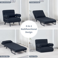Black Folding Single Sofa Bed