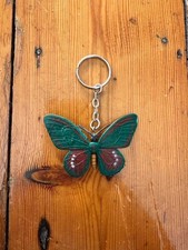 Vintage 00s green butterfly charm / butterfly keyring