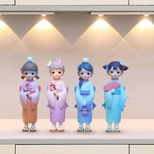 Japanese Kimono Geisha Doll Resin Statue Home Cabinet Asian