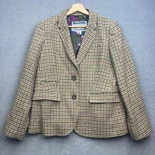 Joules Jacket UK 14 Brown Tweed Parade PORTMAN Blazer Houndstooth Country Hackin