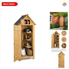 Garden Shed 6 ft Tall Wooden Outdoor Apex Patio Storage Lockable Door Shelves