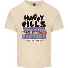 Cats Happy Pills Funny Feline Mens Light Cotton T-Shirt