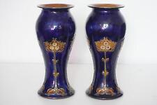 Royal Doulton Lambeth Pair Large Vases - Stylised Art Nouveau Design - c.1905