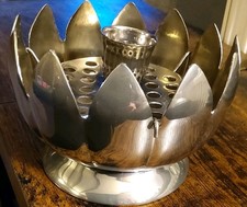 Vintage Silver Plated Brass Flower Frog Vase / Candle Holder / Flower Arranger 