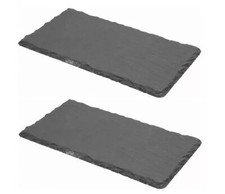 2 x Natural Flat Slate Stones for Fish Tank Aquarium Gravel Reptile Basking Rock
