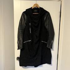 AllSaints Leather Sleeve Parka