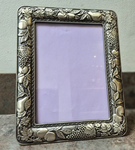 Vintage pewter ornate photo - ornate,