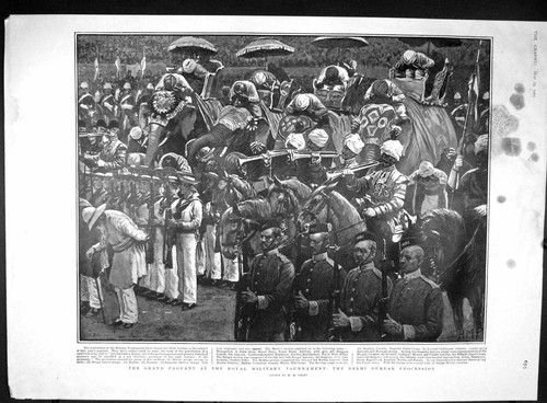 Old antique print 1903 delhi - old,