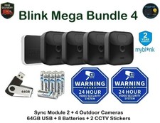 Blink Outdoor Mega Bundle Sync Module + 4 Cameras + USB Drive + Batteries + CCTV