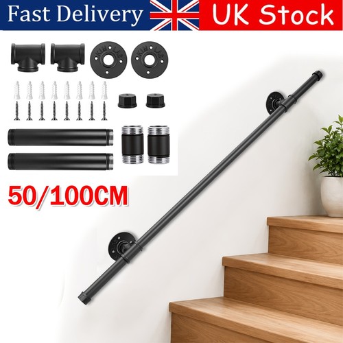 Metal stair handrail wall - metal,