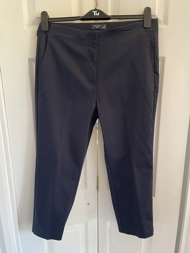 Women navy cropped trousers - navy,