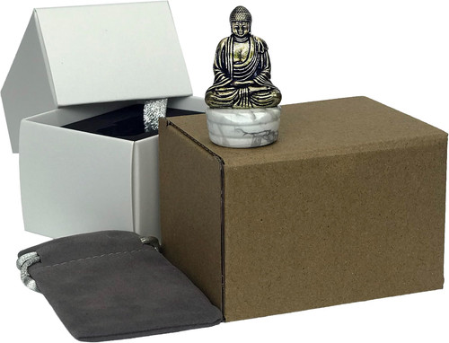 Brass buddha statue white - brass,