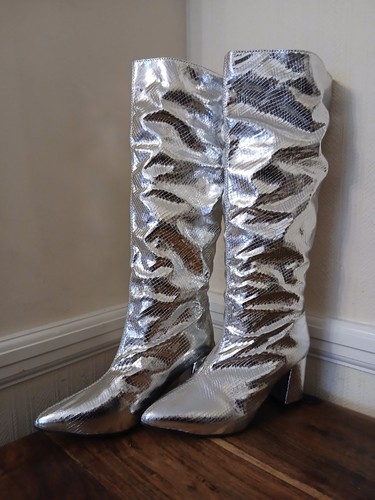 Women silver knee high - women, slim