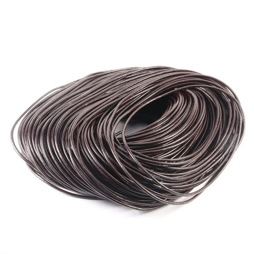 Round leather cord - leather, real