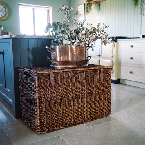 Distilled brown wicker storage - distilled,