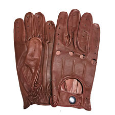 GENUINE LAMSBSKIN SOFT LEATHER SKIN FIT DRIVING GLOVES CHAUFFEUR BUS WHEELCHAIR 